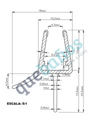 Goma vierteaguas para hojas de 6 y 8 mm. 