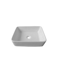 Lavabo ceramico rectangular blanco mate 48 con valvula incluida