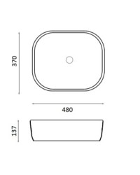 Lavabo ceramico rectangular blanco mate 48 con valvula incluida